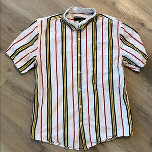 Coastal White Multicolor Striped Casual Shirt